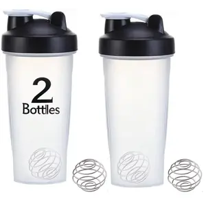 otylzto 2 Pack 28 oz Shaker Bottles for Protein Mixes, Protein Shaker Bottle with Stainless Steel Whisk Ball, Shaker Cup, Protein Bottle, Protein Shake Bottles