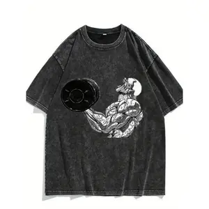 Men's Washed Cotton Distressed Retro T-Shirt Loose Fit Breathable Summer Daily Casual Streetwear Top Soft Skin-friendly For Men Local Warehouse Delivery 2026 New