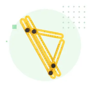 YoraHome Angle-izer Measuring Template Tool Portable Four-Sided Mechanism Instrument for Creating Complex Shapes Angles Durable Ergonomic Fiberglass Design