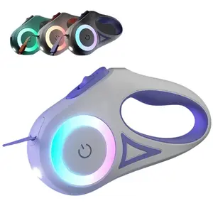 3M Durable Retractable Dog Leash with Flashlight for Outdoor Use
