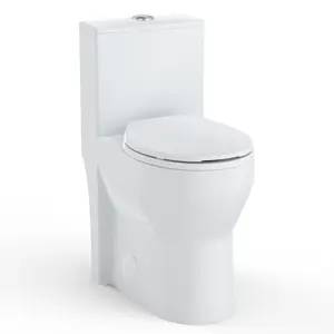Garvee 19" Tall One-Piece Round Toilet with ADA Comfort Height | 0.8/1.28L GPF Dual Flush & 12" Rough-In | High Bowl Design for Seniors in White