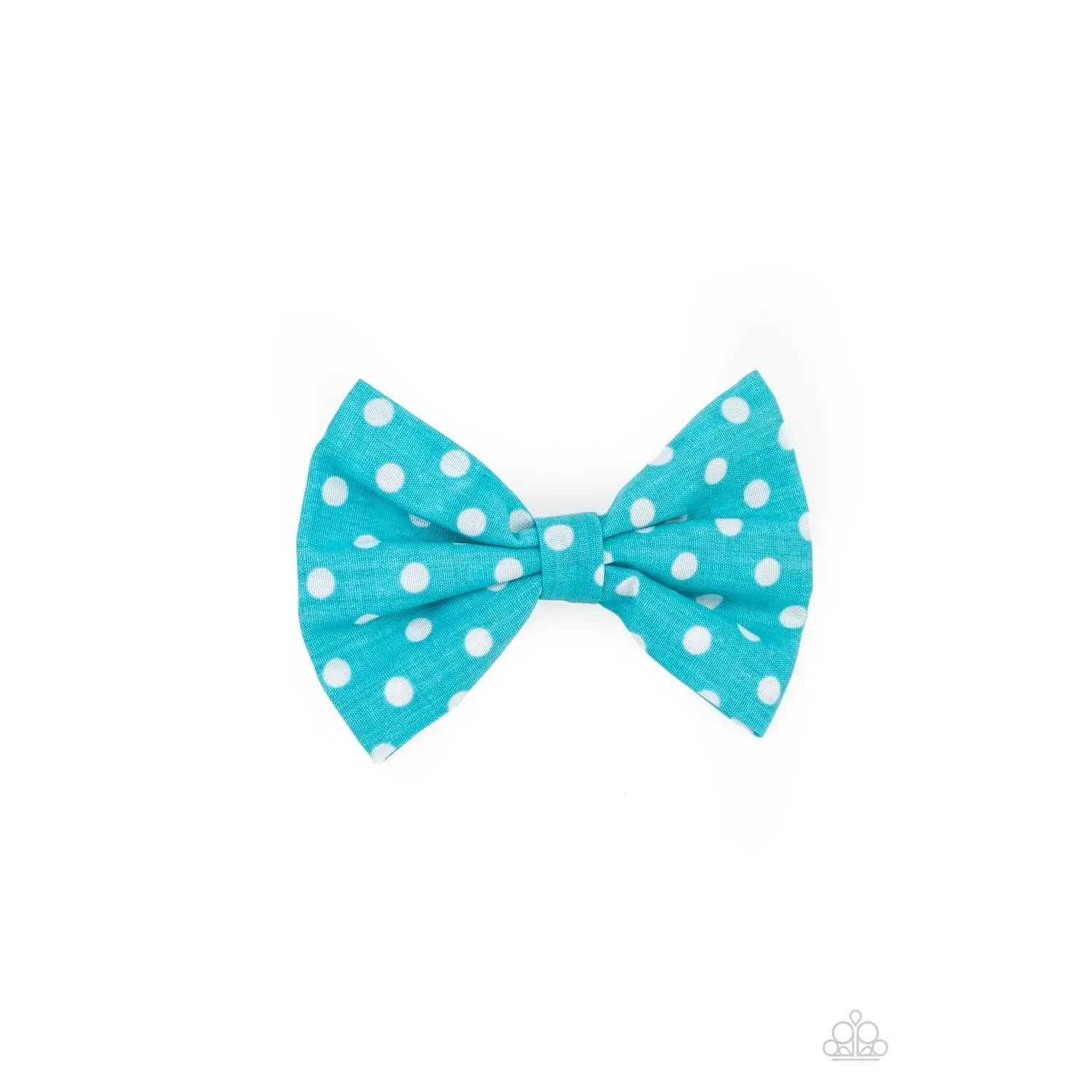 Polka Dot Delight - Blue Fabric Bow Hair Clip - Paparazzi