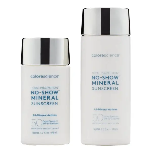 Colorescience Total Protection No-Show Mineral Sunscreen SPF 50 Broad Spectrum 1.7 fl oz All-Mineral Actives