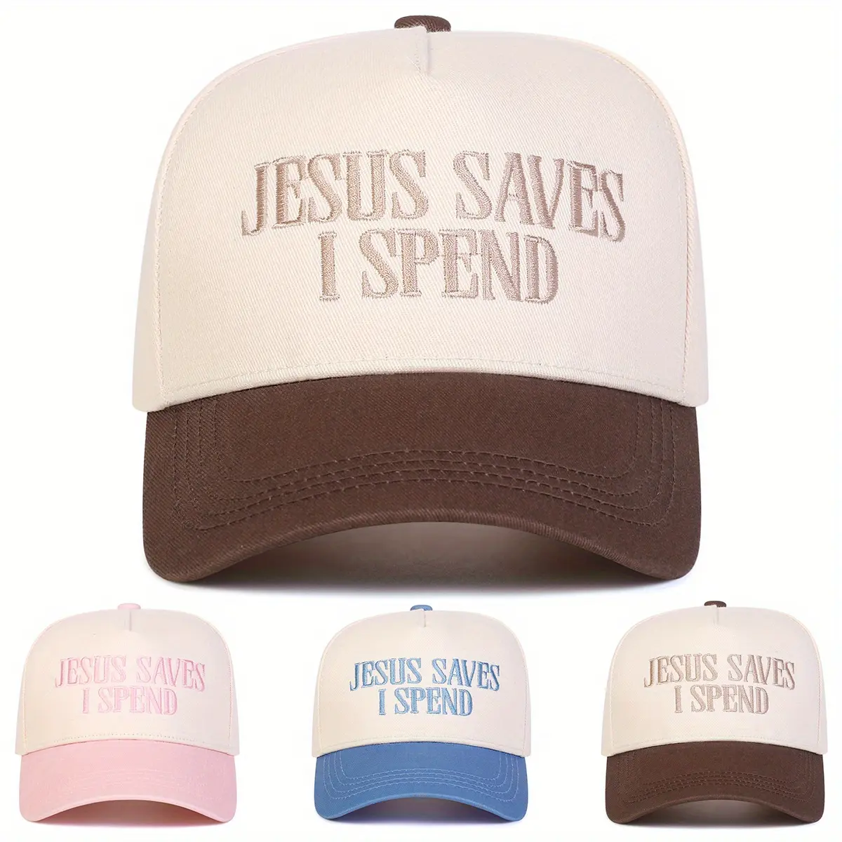 Unisex Letter Embroidered Patchwork Five-sided Baseball Cap Outdoor Adjustable Sunscreen Leisure Hat Spring Autumn Travel Tourism Beach Vacation