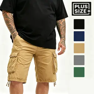 Men's Plus Size Cotton Shorts Multi Pockets Lightweight Comfortable Durable Casual Straight Fit For Daily Work Streetwear Outdoor Walking Travel Big&Tall Male Wear Resistant Fashion Utility