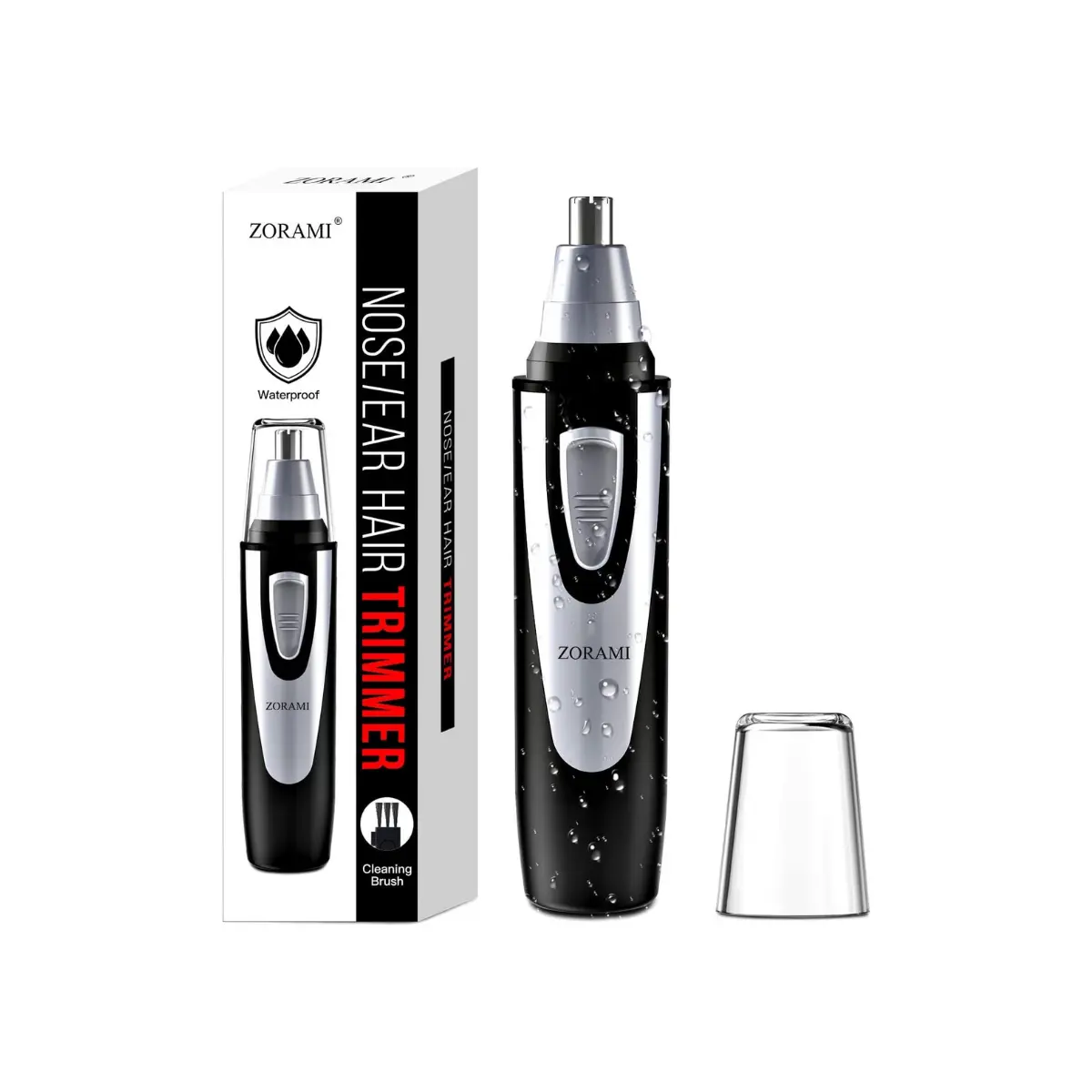 Ear and Nose Hair Trimmer Clipper - 2026 Professional Painless, Battery-Operated, IPX7 Waterproof Trimmer with Dual Edge Blades for Easy Cleansing, Men’s Eyebrow & Facial Hair Grooming (Black)