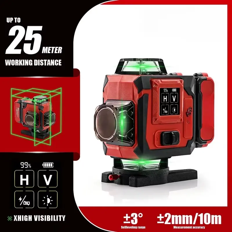 Milwaukee 16 Line Laser Level Green 2025 | Professional 4D 360 ...