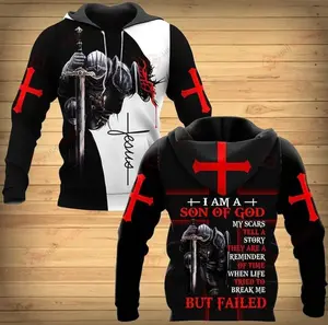 2026 Hoodies Knight Templar Armor Jesus God Guard Cavalier 3D Print Sweatshirts Men Women Oversized Hoodie Kids Pullover Clothing Tops