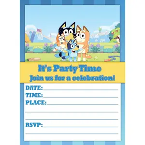 Set of 20 Playful Pup-Themed Happy Birthday Invitation Cards & Envelopes Lightweight 240g Postcard Style Invites for Perfect Party Pack