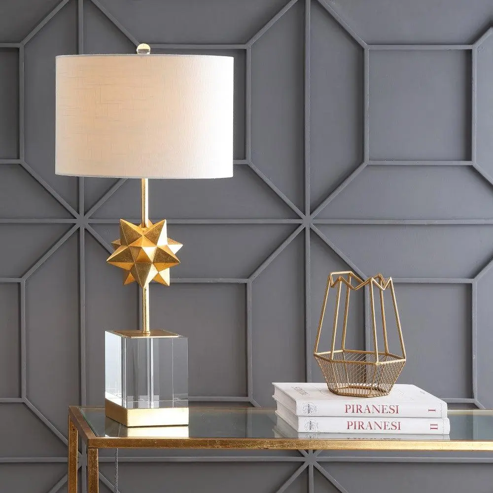JONATHAN Y Estelle Dimmable LED Metal-Crystal Table Lamp - Decor Inspo Decorative Details Lamp with Gold Embellishments, LED Illumination Ambient Lighting, Bases & Shades, Ideal for Bedroom Nightstand or Living Room