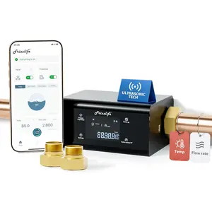 LP365 Smart Water Monitor and Automatic Shutoff - 0.01GPM Ultrasonic Micro Leak Detection, APP Wi-Fi Remote Control, Real-Time Flow/Temp Monitoring, 24/7 Water Usage Reports, 3/4" and 1"