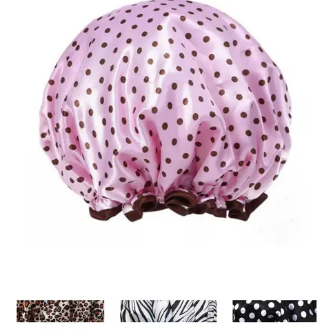 4 Pcs/1 Pcs Leopard Print Polka Dot Zebra Pattern Sleep Cap, Waterproof Thickened Large Bath Cap, Cute Geometric Design, All Seasons, Cartoon