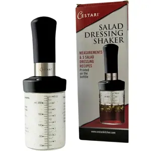 Glass Salad Dressing Bottle: Premium Borosilicate Salad Dressing Shaker with Mixer Insert • Leak Proof Salad Dressing Blender and Dispenser with Measurements and Recipes • Reusable Vinaigrette Cruet