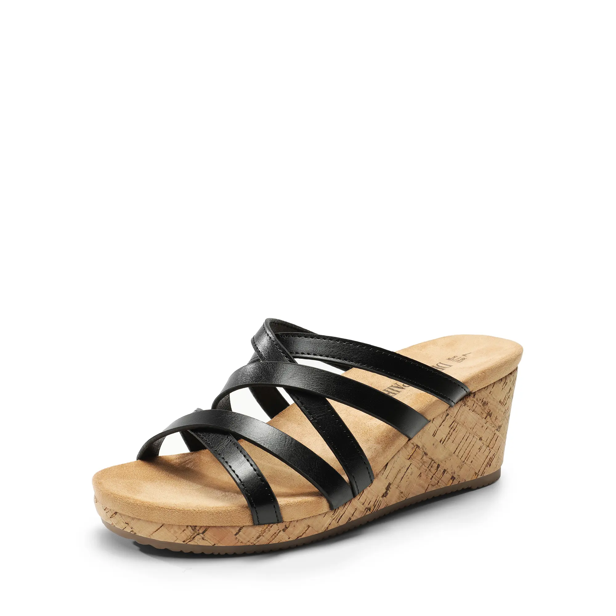 Dream Pairs Women's Sandals - Open-Toe Velvety Layer Wedge Sandals for Women, Casual Comfortable Summer Walking Footwear, Sandals Women