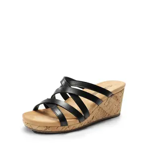 Dream Pairs Women's Open Toe Velvety Layer Wedge Sandals for Summer Comfort