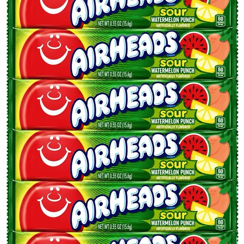 12 bars- Airheads Sour Watermelon Punch Candy Bars 0.55oz | NYC Bodega Candy | Chewy Sweet & Sour Watermelon Candy Bars | 12 Pack – NY Snack Pantry