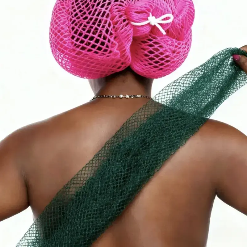 Authentic African Exfoliating Net Sponge, Ethically Sourced Body Scrubber for Deep Exfoliation, Porous & Quick-Drying Hygienic Bath Accessory, Accessories