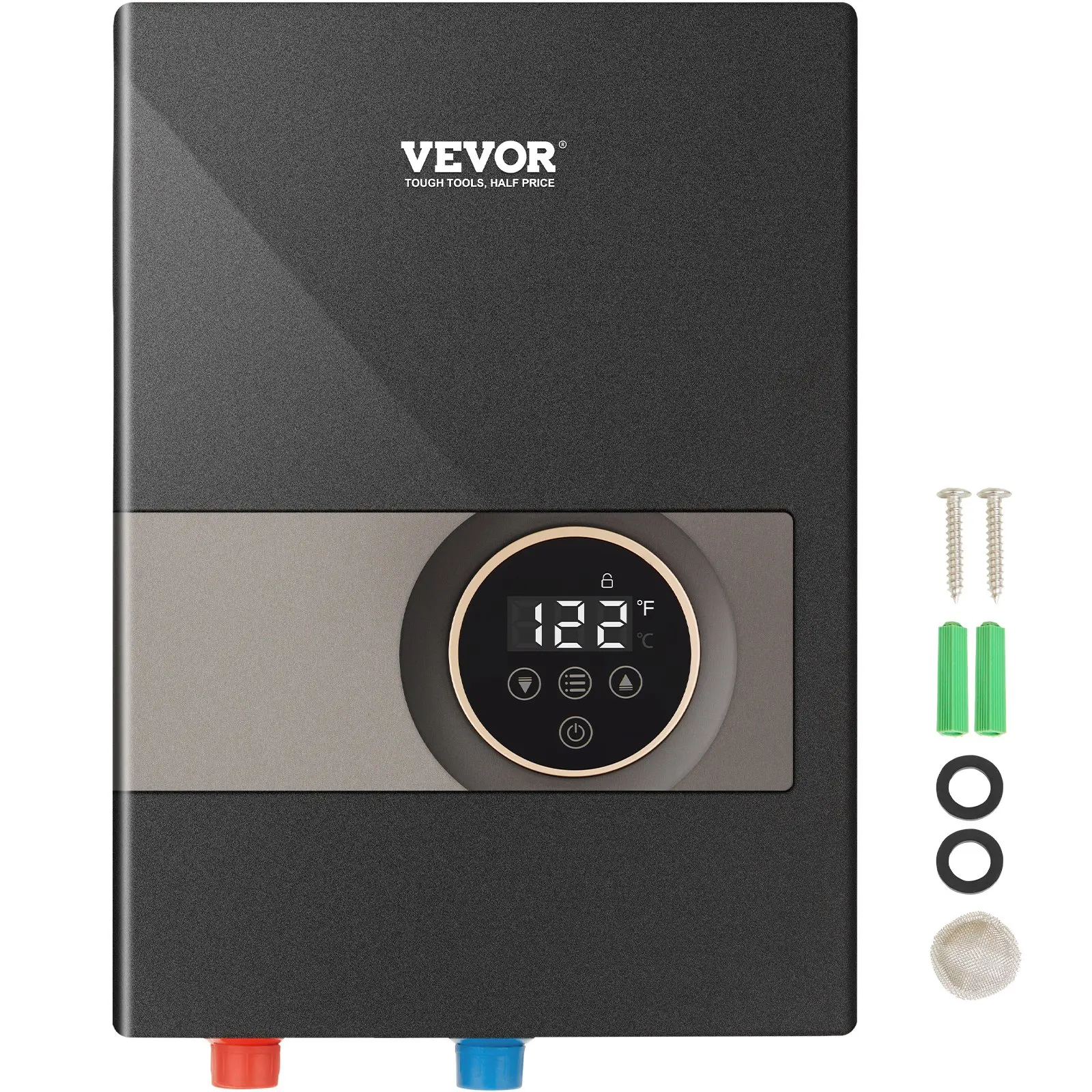 VEVOR Instant Water Heater, 13.8kw Electric Tankless Water Boiler, Digital Temperature Display Easy Installation 24-Hour Water Supply, For Kitchen Bathroom Shower Mall Salon Shampoo ETL Listed