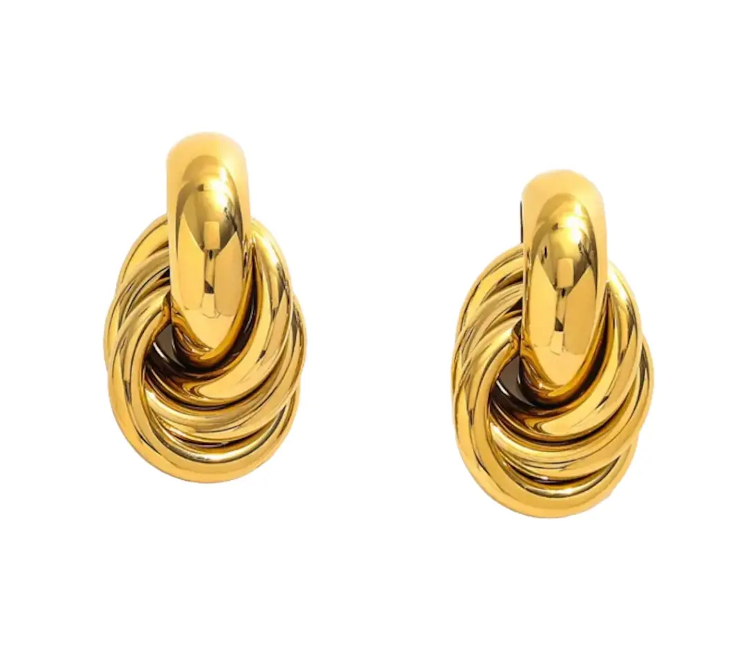 Harper – Chunky Gold Knot Stud Earrings