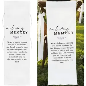 White In Loving Memory Wedding Chair Sign, Reserved Memorial Wedding Chair Sign, Save a Seat for Someone in Heaven, Reserved Seating for Weddings Decorations, 50x15 Inch-A29