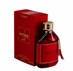 Dumont Nitro Red Eau De Parfum for Men 3.4 Oz / 100ml Long Lasting Fresh Woody Fragrance Spray