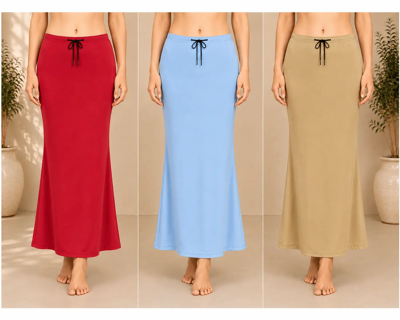 Soft Stretch Petticoat – Adjustable Tie (Free Size fits upto 44 waist size)