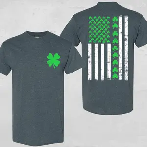 American Flag St Patricks Day Shirt, Lucky Tee, St. Patrick's Day American Flag Shirt, Full Colors, Full Sizes