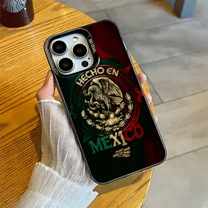 A stylish phone case featuring the Mexican flag pattern, suitable for iPhone 17, 16, 15, 14, 13, 12, 11 Plus Pro Max