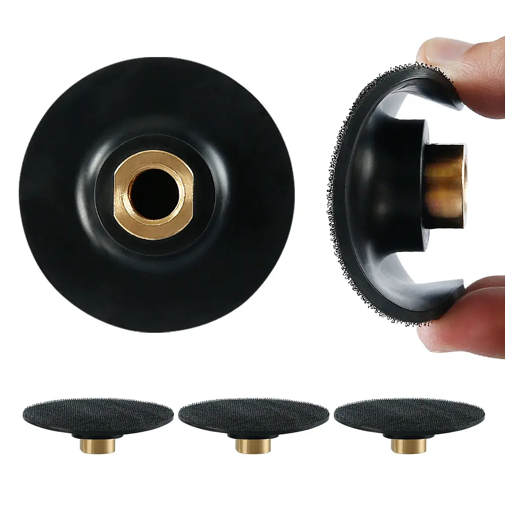4"(100MM) Rubber Backing Pad - Wet/Dry Polishing/Grinding Disc Adapter for Angle Grinder - Flexible Sandpaper Pad for Stone, Metal, Wood 5/8-11