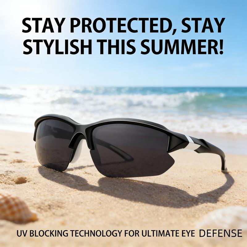 4-Pack Polarized Sports Sunglasses for Men Women, Rimless UV400 Shades, Lightweight Anti-Glare Windproof Sun Glasses, Trendy Unisex Eyewear for Running Fishing Golf Driving Cycling Hiking & Outdoor Activities, All-Day Comfort Fit bikesunglasses