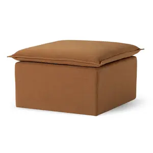 Maven Lane Claude Rustic Ottoman in Clay Fabric Upholstery Maven Lane Claude Rustic Ottoman in Clay Fabric Upholstery