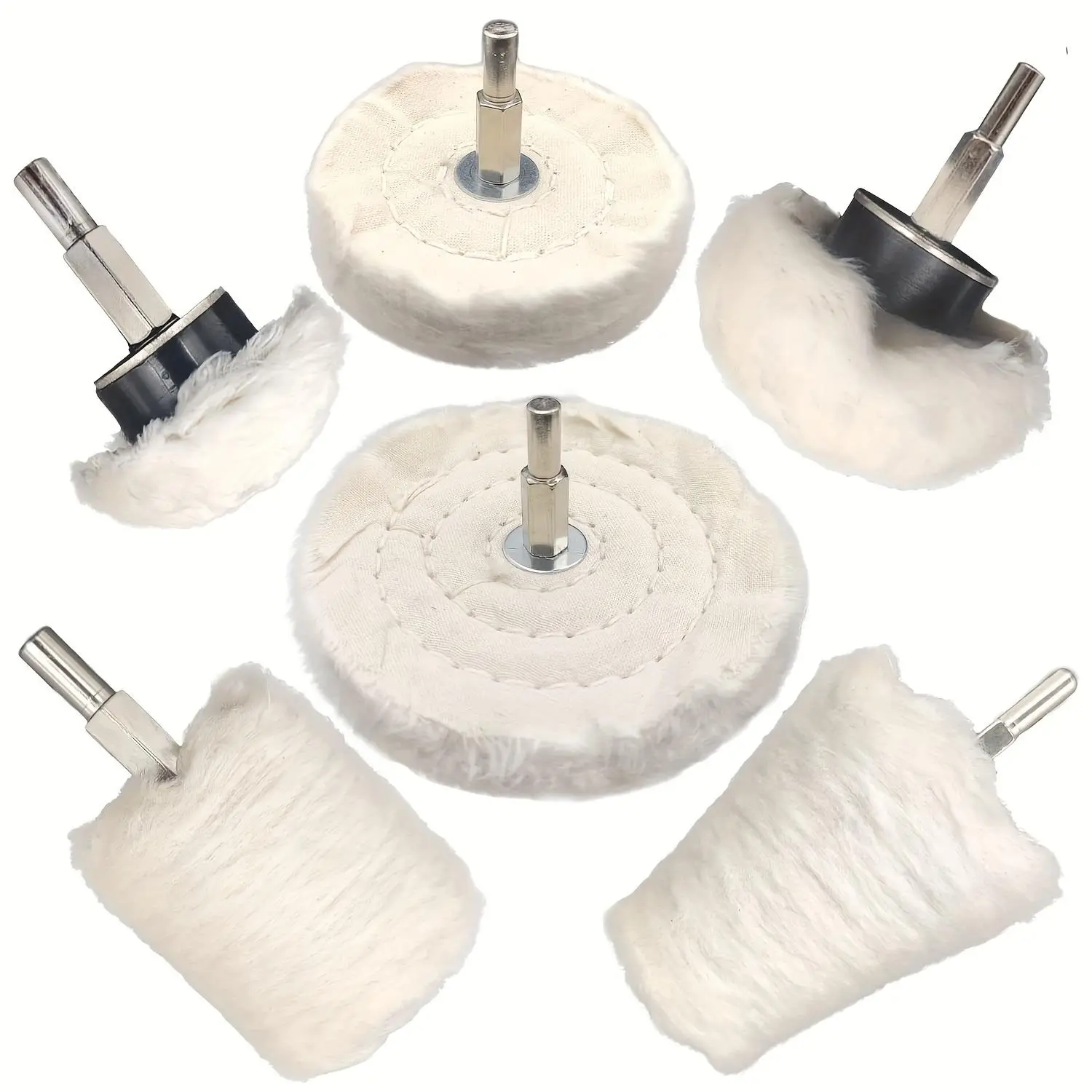 Buffing Wheel for Drill, Buffing Pad Polishing Wheel Kit, Wheel Shaped Polishing Tool for Aluminum, Stainless Steel, Chrome, Jewelry, Wood, Plastic, C