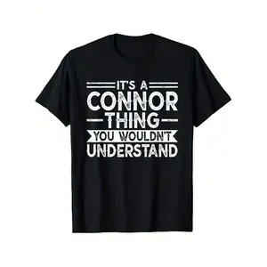 Men's "It's A Connor Thing" Funny Family Name T-Shirt - Casual Round Neck Short Sleeve Tee with Lettering, Comfortable Pullover for Connor Fans, Year-Round Wearable for Parties & Daily Outfits