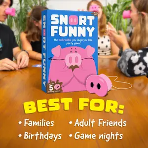 1 set of party games | 150 challenge cards, 5 pig beaks and mud tokens | Fun games suitable for friends and family, 4-8 players, suitable for children over 8 years old, perfect party, Valentine's Day and other holiday gift games