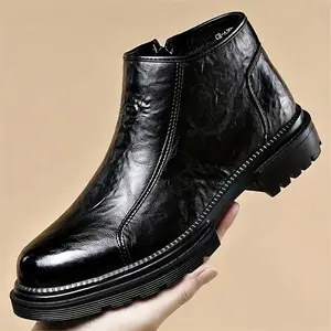 Men's High Top Boots Non Slip Platform Boots Slip On Zippers Casual Outdoor Activities Walking Party, All Seasons