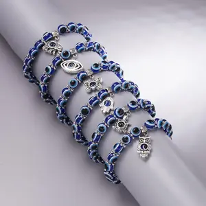 Evil Eye Butterfly Charm Bracelet | Blue Beaded Stretch Protection - Perfect for Daily Wear & Gifts for Her