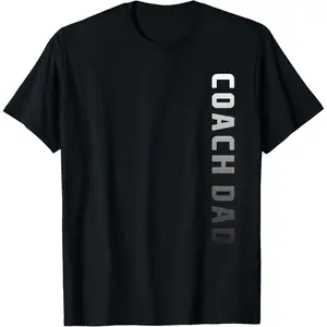 Coach Dad Design - Soccer Football Basketball Coach Father T-Shirt Pure Cotton Graphic Tees Menswear Top: Gifts for Men & Women