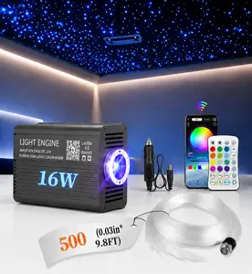 500PCS0.03in9.8ft RGBW Starlight Headliner Kit – 16W DIY Pattern Custom Ceiling Lights, Color Changing for Car & Home Theater Disco Party Professional Animation