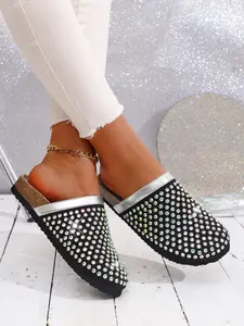 Women's Velvet Sandal Slippers Comfortable Versatile Fashion Trendy Textile Plain Spring Fall Less Than Ankle Rubber Sole