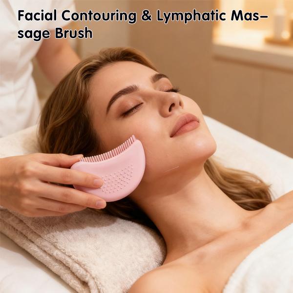 Face Lymphatic Contour Brush for Jawline& Facial Fatigue Relief, Ergonomically Designed to Fit The Skin Precisely& Chin Sculpting Dry Brushing Massager for Lymphatic Drainage,Body Care, skincare tools -MM