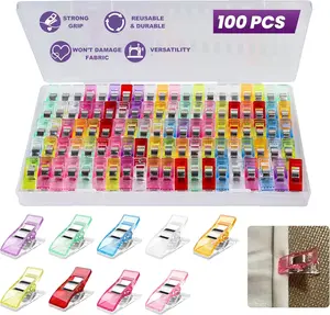 Sewing 100pcs Sewing Clips Multipurpose Quilt Clip for Fabric Multi-Colored Plastic Sewing Quilting Supplies Craft for Small-Scale Projects and Crafting Tools Accessories