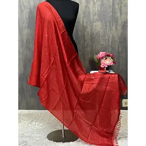 Red dupatta | sequin dupatta