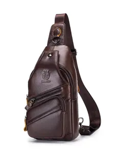 Men's Vintage Leather Fanny Pack, Cowhide Belt Bag, Everyday Bags, New Style Casual Solid Color Shoulder Bag for Daily Used, High-quality Chest Bag for Daily Travel Work Commute