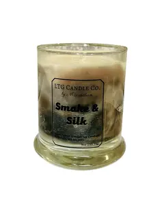 LTG Candle Co. Smoke & Silk Scented Candle - 100% Scented Soy Wax - Warm Dry Woods Patchouli Balsam Myrrh Oliban Arabian Musk Sandalwood Aroma Fragrance Gift