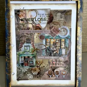 Coffee Cafe - 9 x 7 Mixed Media Framed