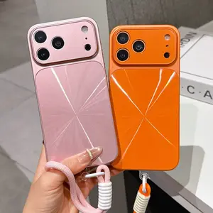 New Aurora Pattern Lanyard CD Pattern Smartphone Case Suitable For iPhone 17 16 15 14 13 Pro Max Plus Shockproof Protective Case Phone Cover