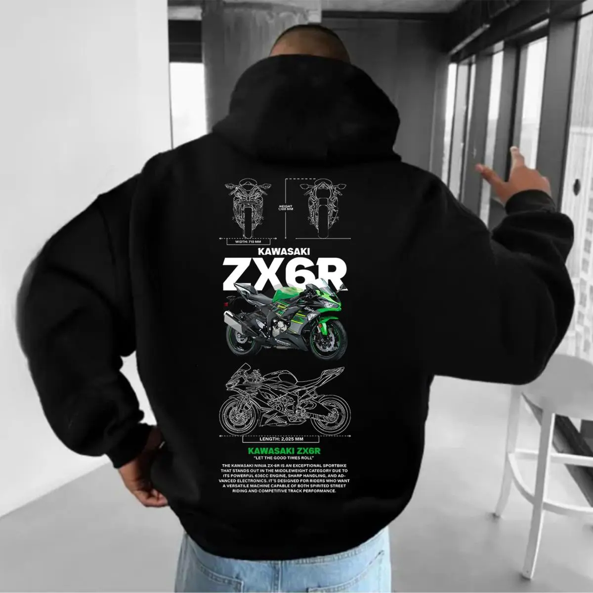Kawasakii ZX6R Hoodie,Shirt For Men For Women, Sport Car Shirt