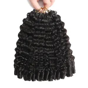 Kids Friendly Crochet Hair Burmese Curly Crochet Human Hair for Mircale Knots Pre-Separated 60g/Bundle 50 StrandsTime Saving Beginner Budget Friendly Crochet Hairstyle Braids