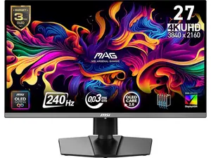 MSI MAG 272UP QD-OLED X24 26.5" QD-OLED UHD 240Hz Gaming Monitor – 4K, 0.03ms, NVIDIA G-SYNC Compatible, DisplayHDR True Black 400, HDMI 2.1, Type-C, Height Adjustable Stand