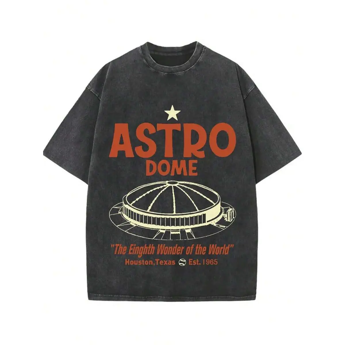 Men's Houston Astrodome Graphic T-Shirt, Retro Short Sleeve Crewneck in Soft Stretch Fabric, Casual Stylish Top for Sports Fans, Shortsleeve, Layer, Houston Graphic, Jeans, S To 3Xl, Affordable Fashion, Casual Street, Xxxl, Streetwear, Tshirt, Classic, Me